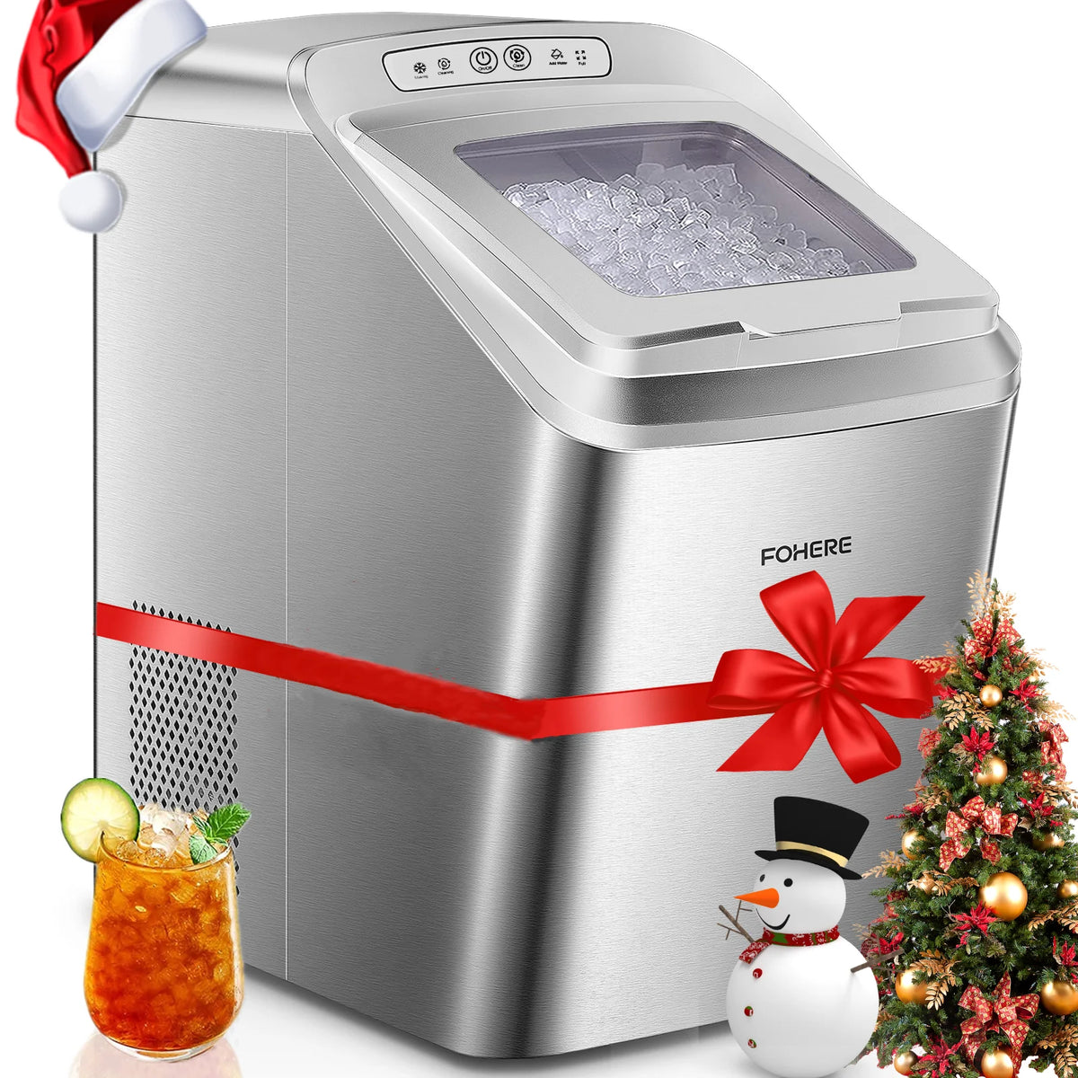 White Stainless Steel Nugget Ice Maker A719