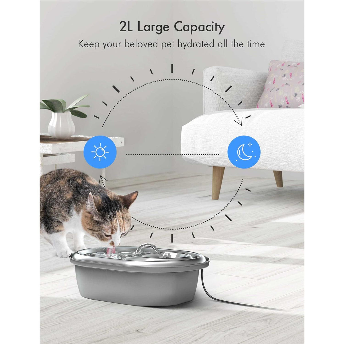 Cat Water Fountain Stainless Steel Q5667