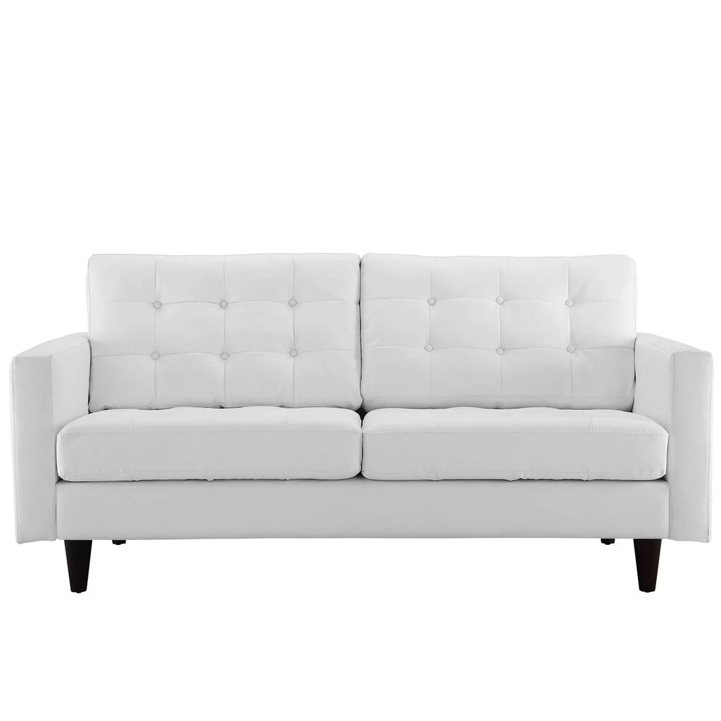 White Bonded Leather Loveseat Y6000