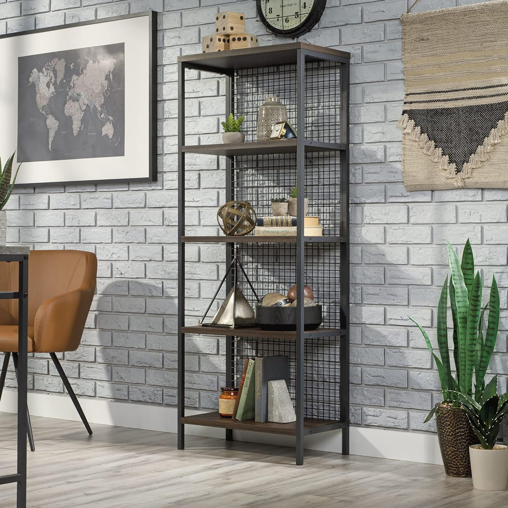 4-Shelf Metal & Wood Bookcase Q9641