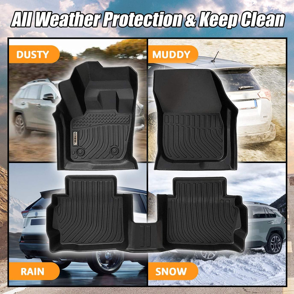Black Floor Mats Liners for Ford Fusion / Lincoln MKZ 2017 2018 2019 2020 Heavy Duty All Weather Front and Rear Car Carpet P570201