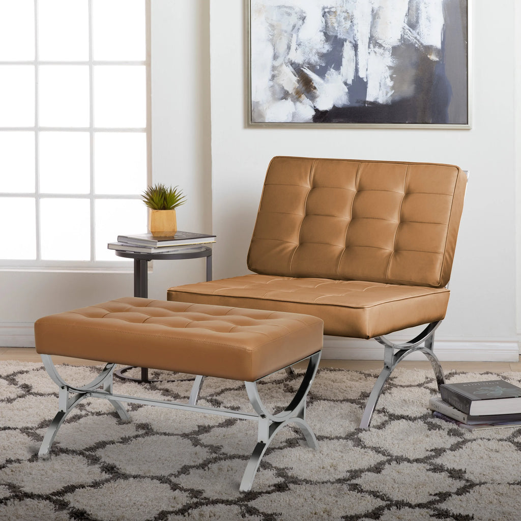 Brown Blended Leather Accent Chair D74155