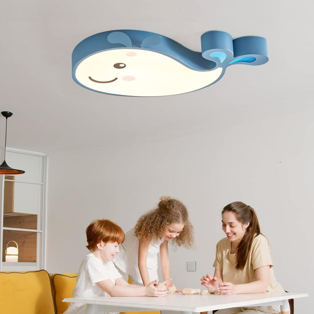 Blue Cartoon Whale Flush Mount Ceiling Light G7954