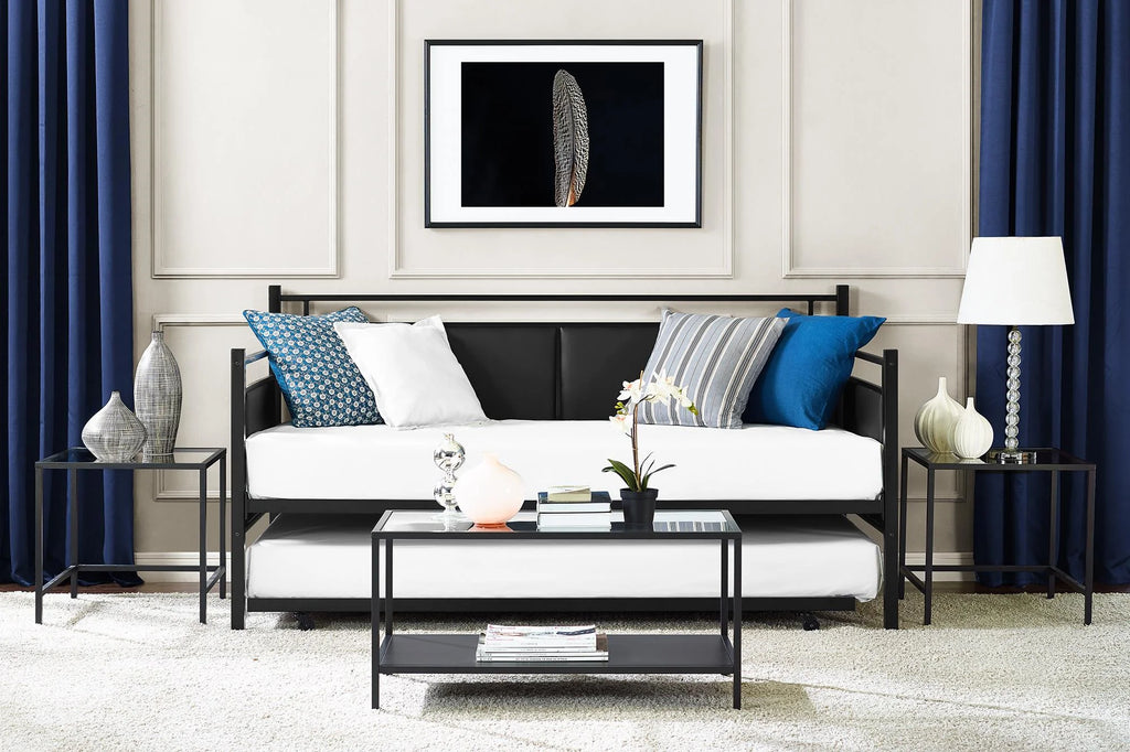 Twin Metal and Upholstered Daybed with Trundle P620