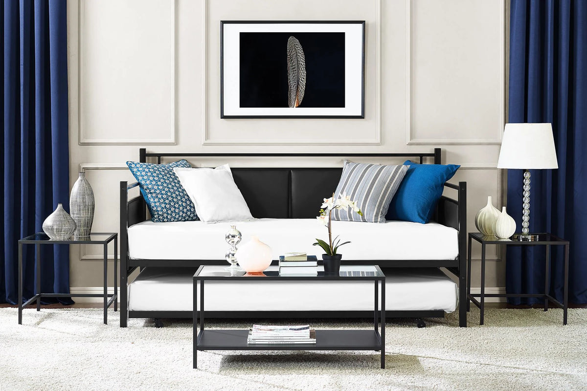 Twin Metal and Upholstered Daybed with Trundle P620