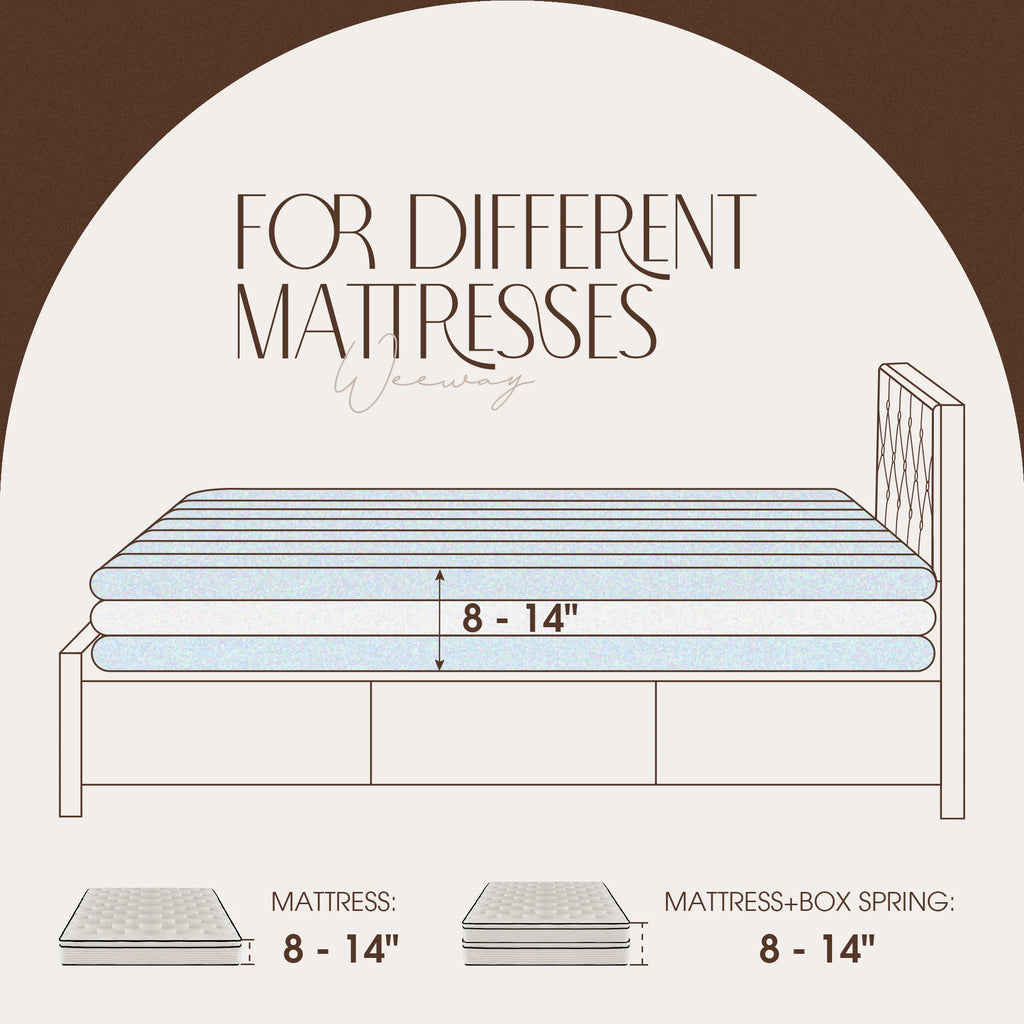 Queen Size Upholstered Platform Bed Frame with Adjustable Headboard I359