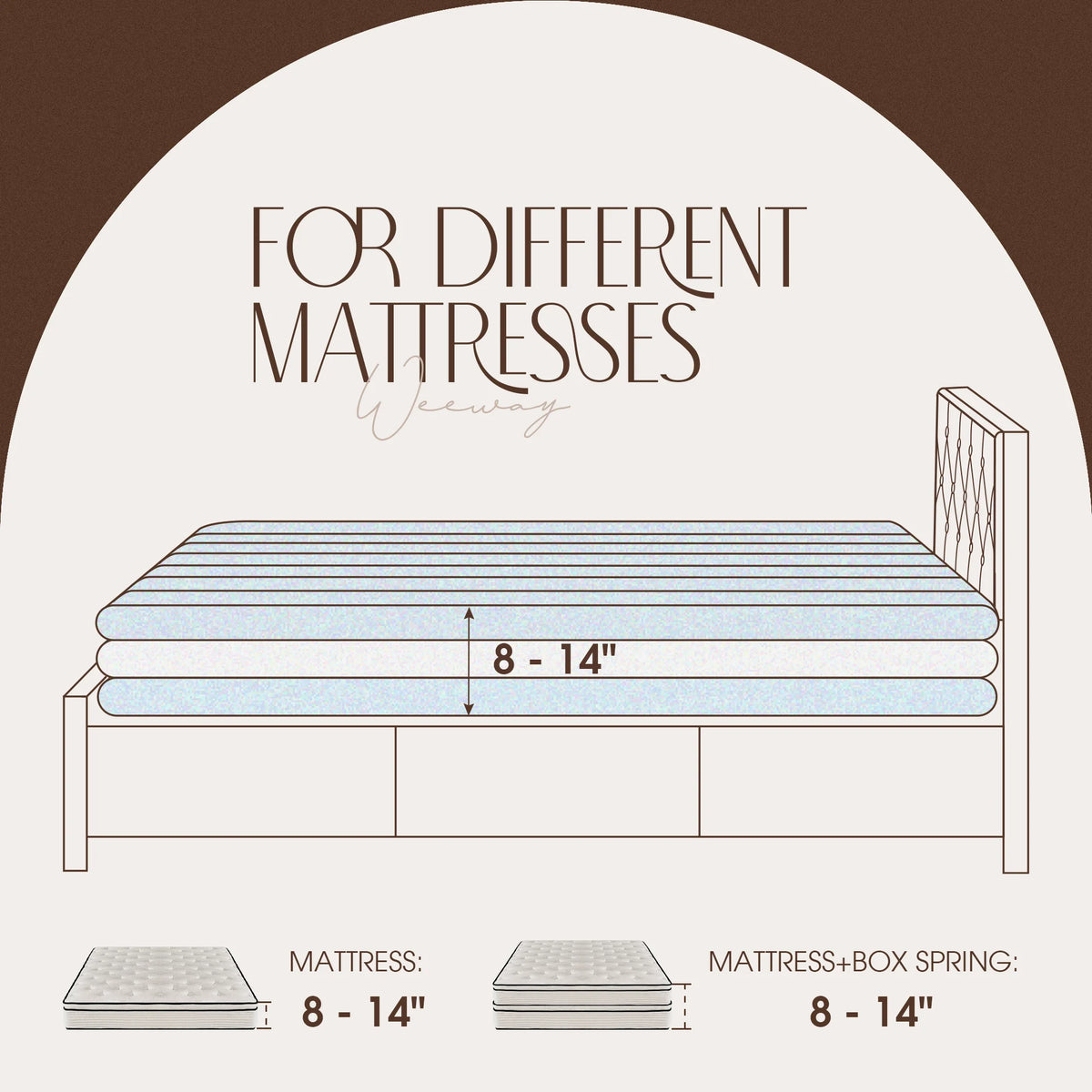Queen Size Upholstered Platform Bed Frame with Adjustable Headboard I359