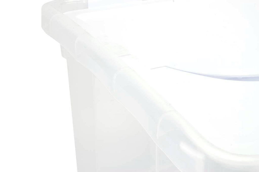 48 Quart Clear Hinged Lid Storage Box Tote (30 Pack) K38264