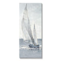 Grey Sailboat Nautical Abstraction Coastal Painting Gallery Wrapped Canvas Print Wall Art L358