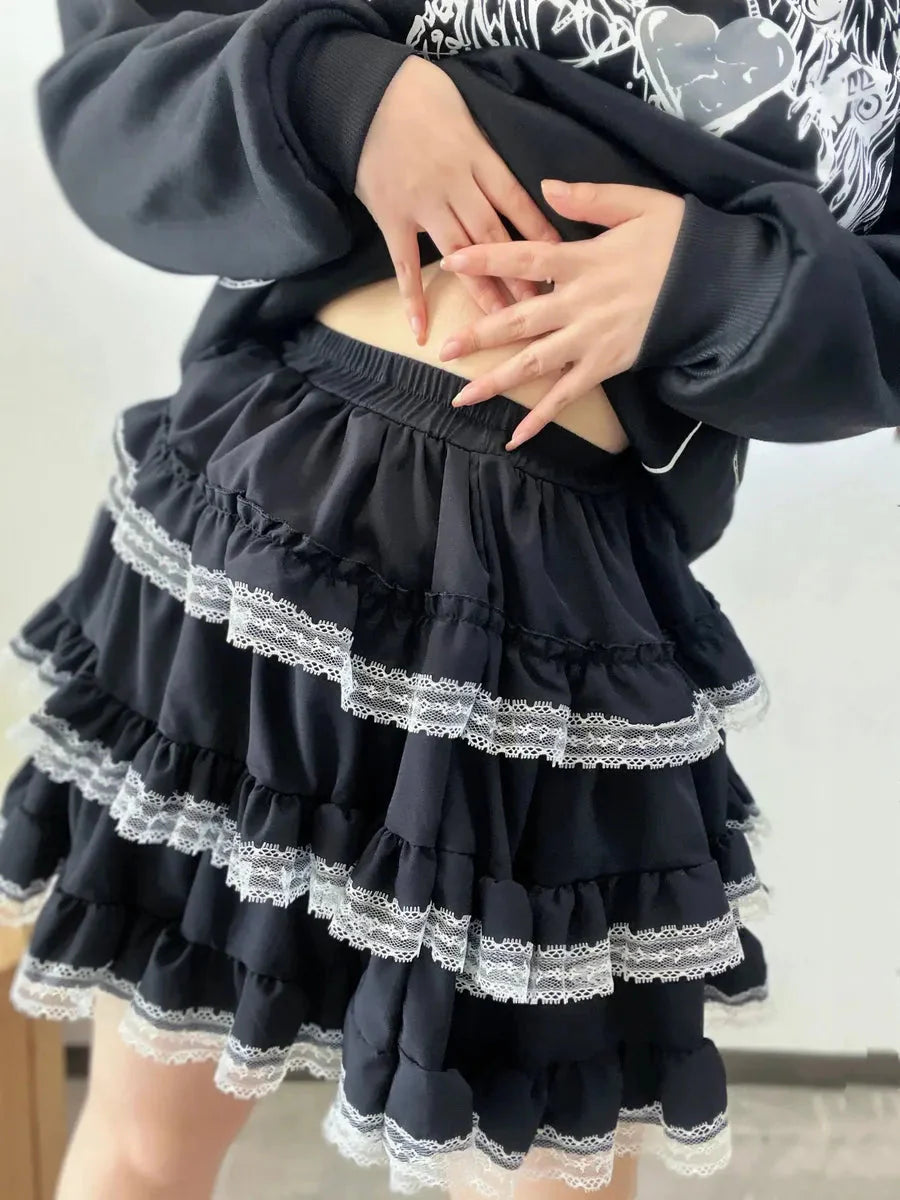 Kawaii Lace Hem Tutu Skirt H29876
