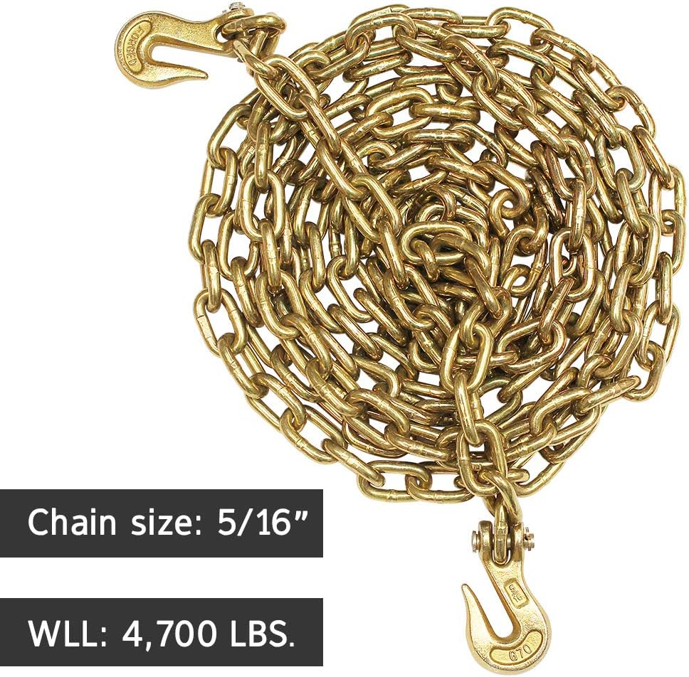 5/16 Inch Grade 70 Chains and Load Binders Kit with Corner Protectors G389357