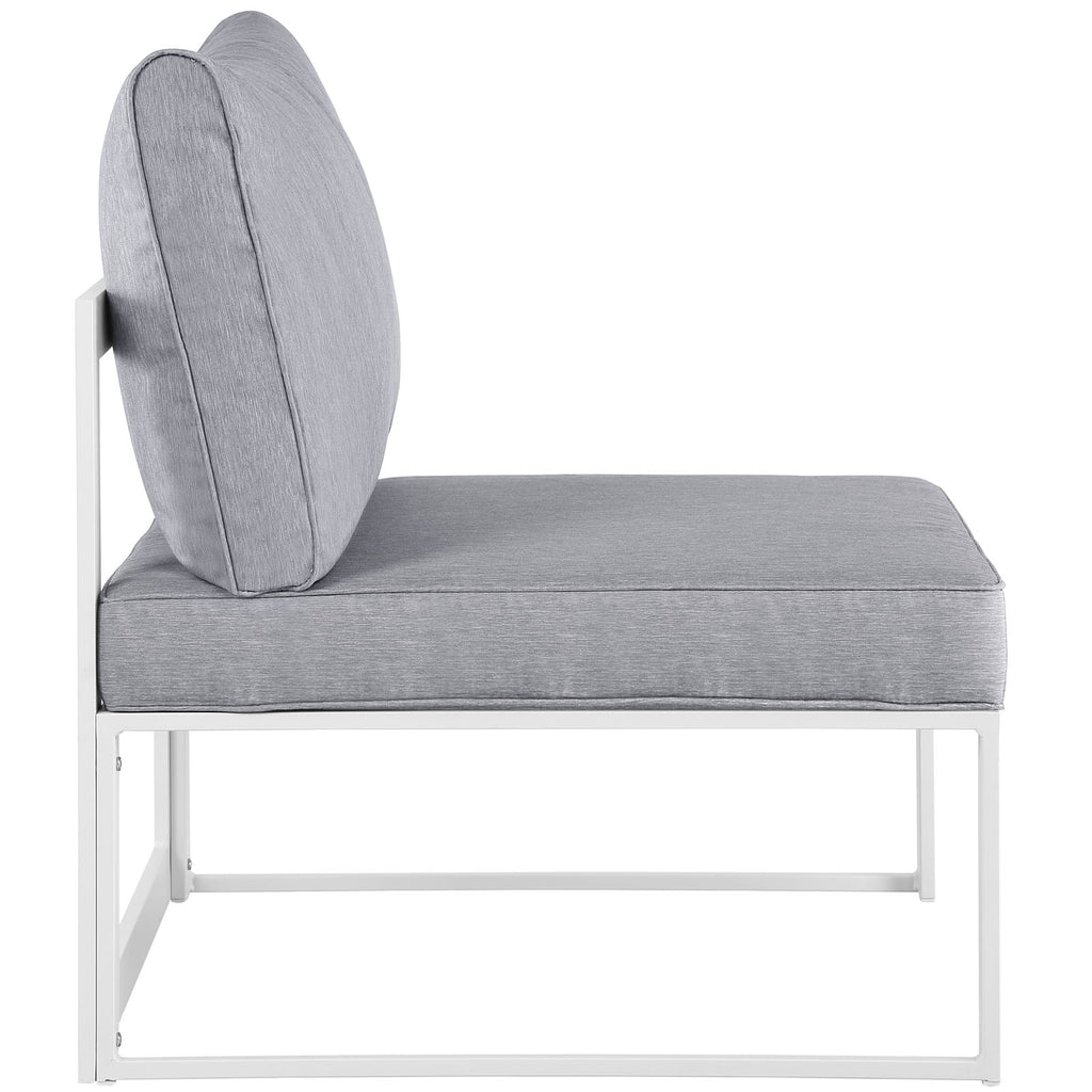 White Grey Fabric Outdoor Patio Sectional Sofa Set E385