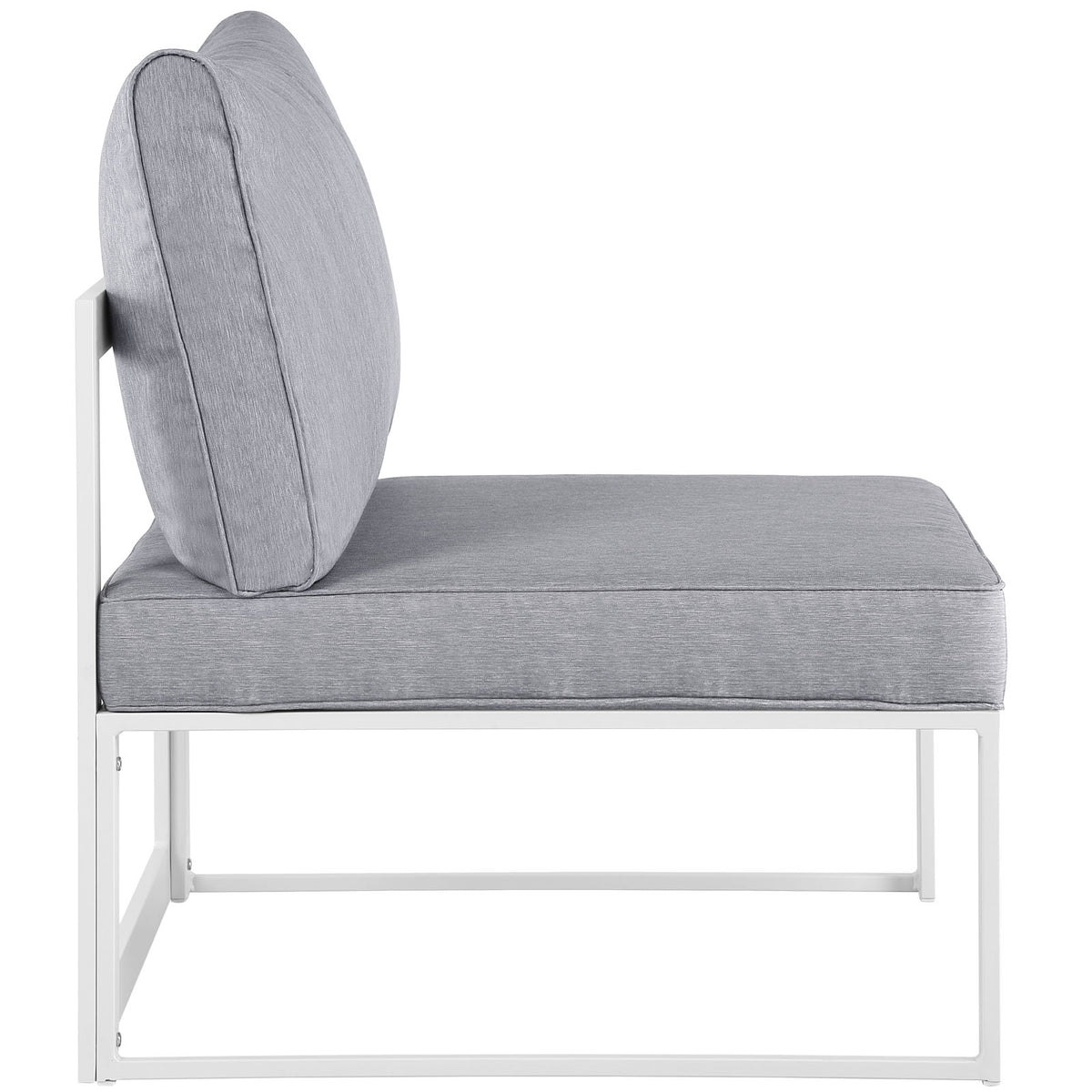 White Grey Fabric Outdoor Patio Sectional Sofa Set E385