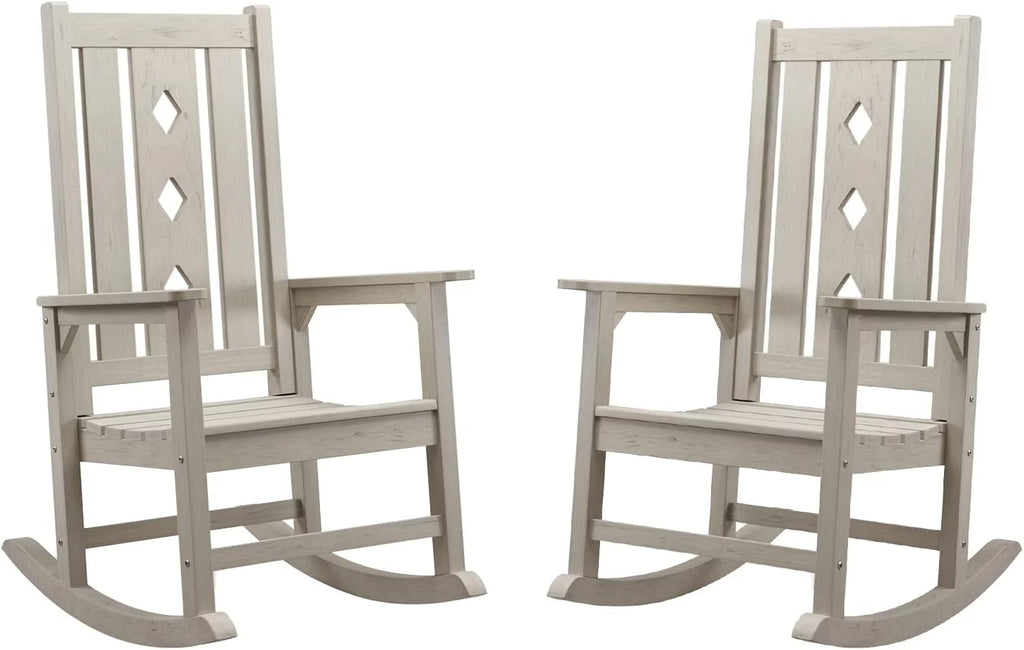 Oversized Weather Resistant Rocking Chair 350lbs Black J78741