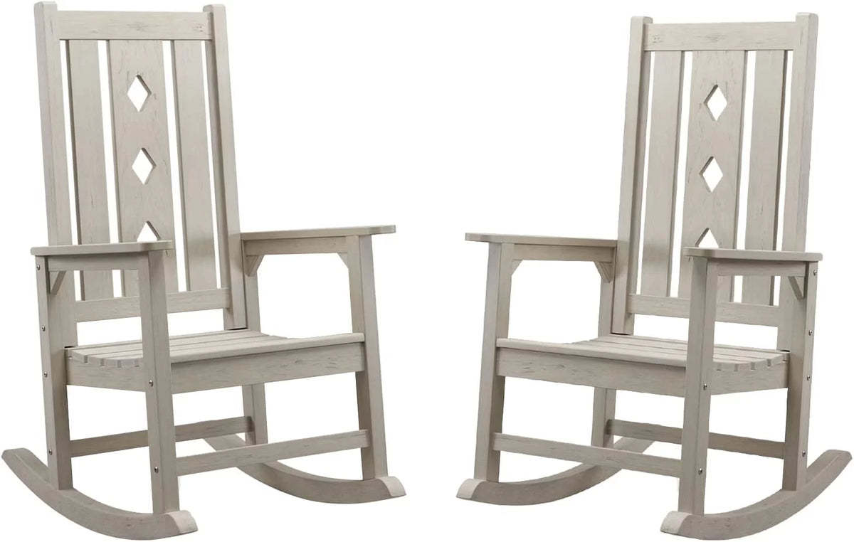 Oversized Weather Resistant Rocking Chair 350lbs Black J78741