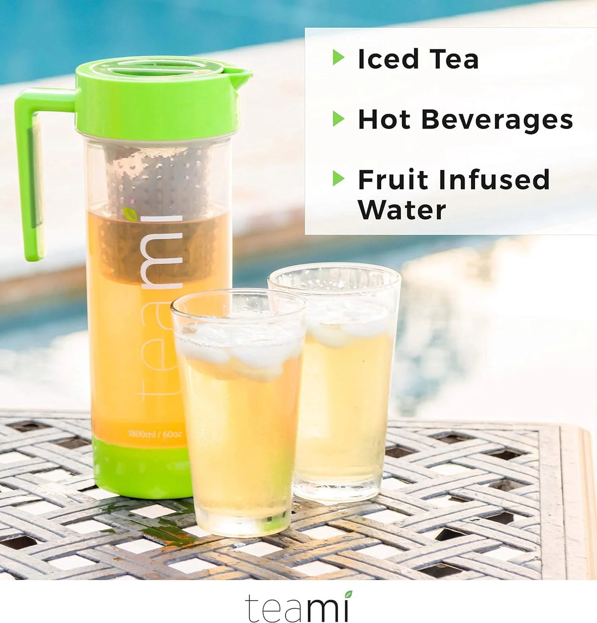 Green 60 Ounces Tea Pitcher with Lid I49840
