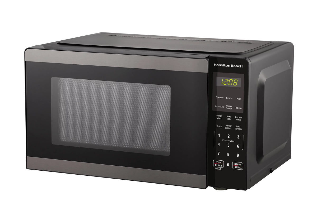 0.9 Cu ft 900 Watts Black Stainless Steel Microwave Oven S855810