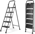 5 Step Lightweight Folding Steel Ladder 330lb Capacity K8366