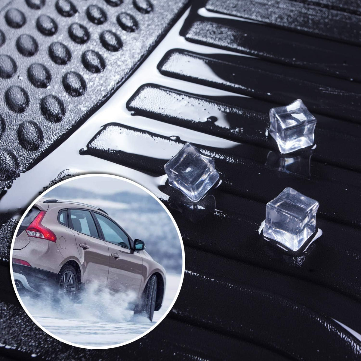 Black Floor Mats Liners for Ford Fusion / Lincoln MKZ 2017 2018 2019 2020 Heavy Duty All Weather Front and Rear Car Carpet P570201