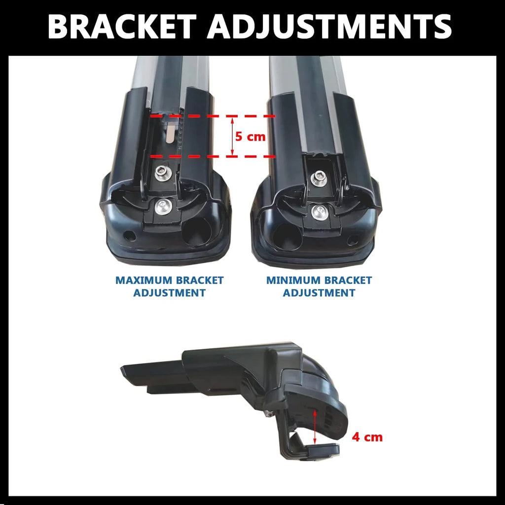 Roof Rack Crossbars for Raised Side Rails Silver O552