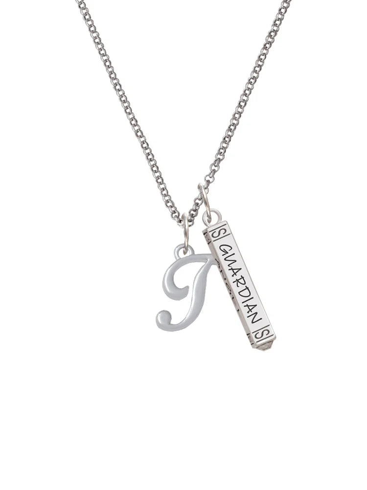 Silvertone Initial Bar Charm Necklace, 23" L680304