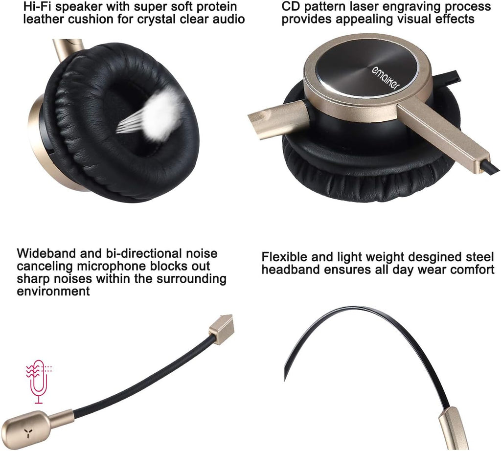 Gold USB Headset with Noise Cancelling Microphone G814
