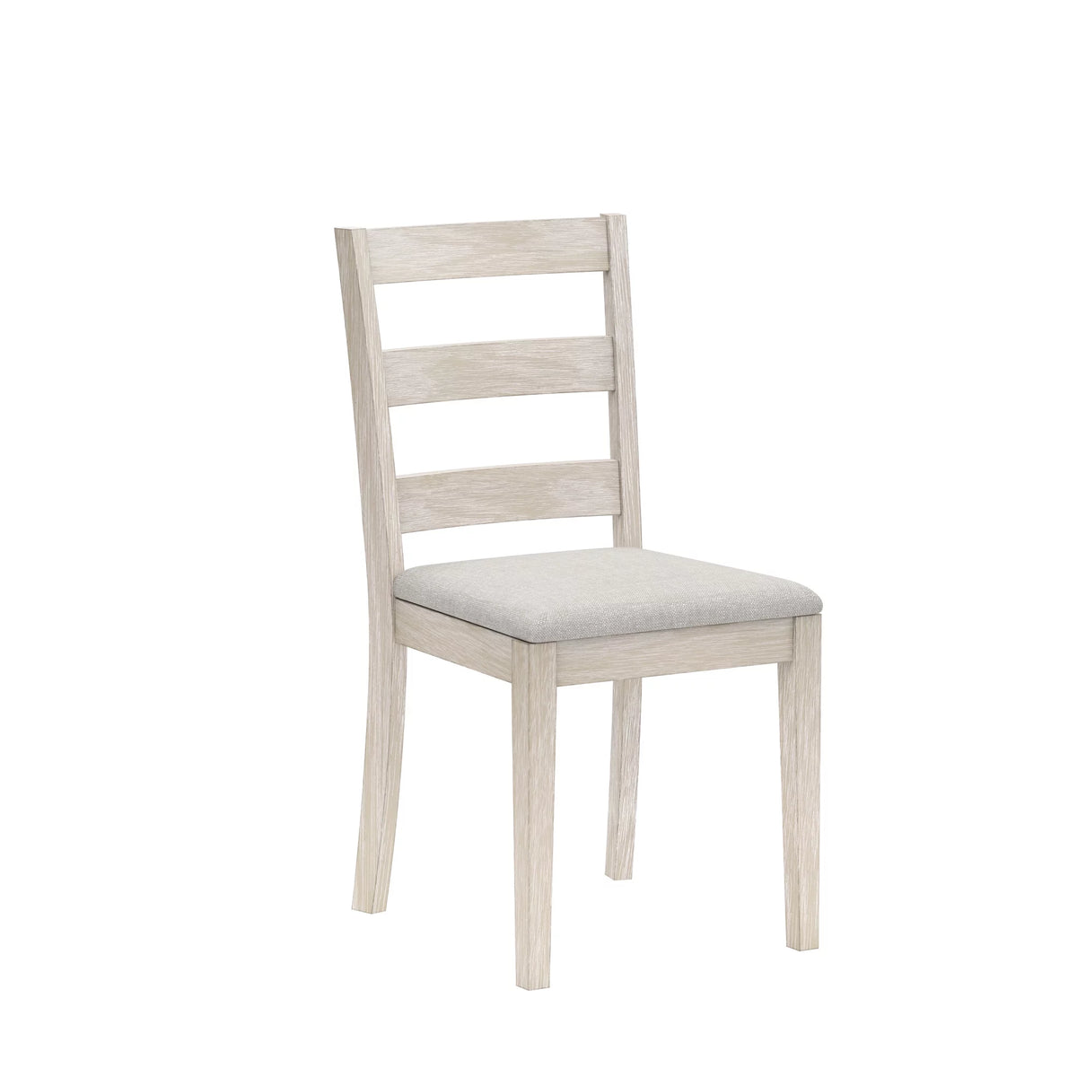 White Wood Ladder Back Dining Chair Set of 2 C671