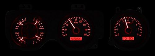Carbon Fiber Red Analog Dash Gauges System M142