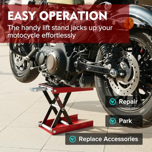 Red 1200 LB Motorcycle Lift Scissor Jack P41640