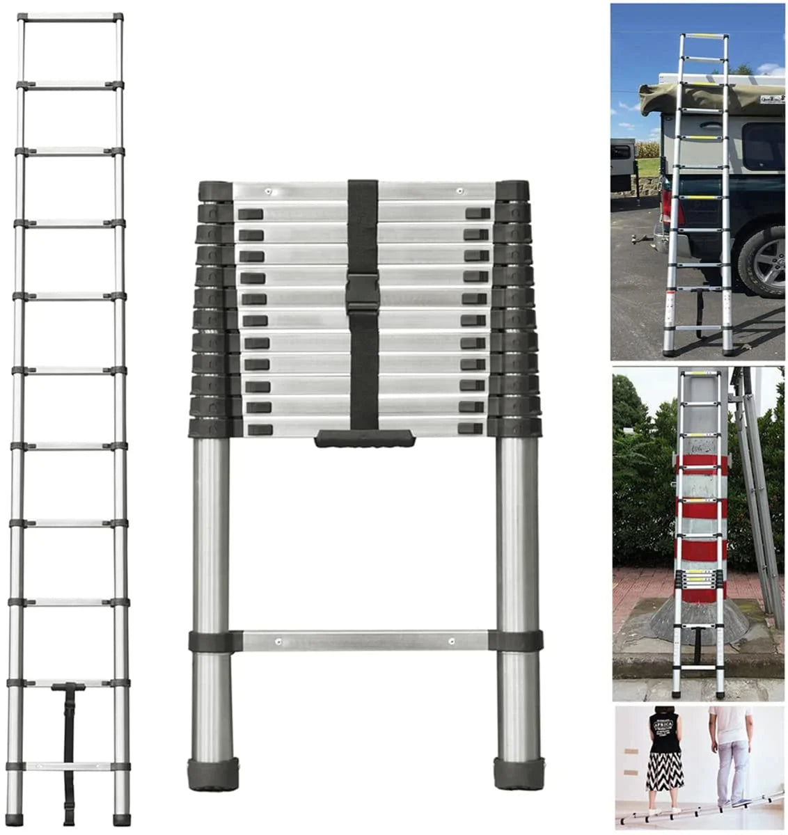 Stainless Steel 11 Step Telescopic Extension Ladder I52334
