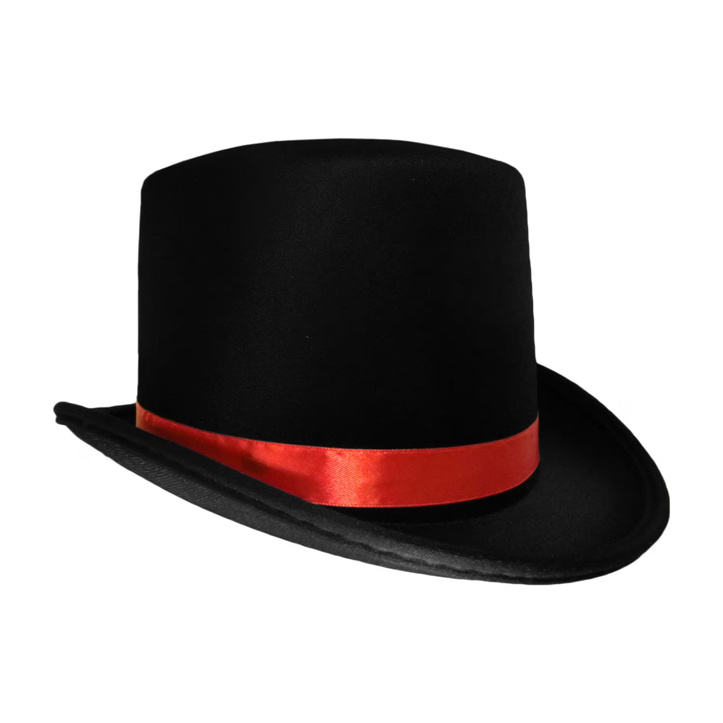 Black Top Hat with Red Band Costume D373442
