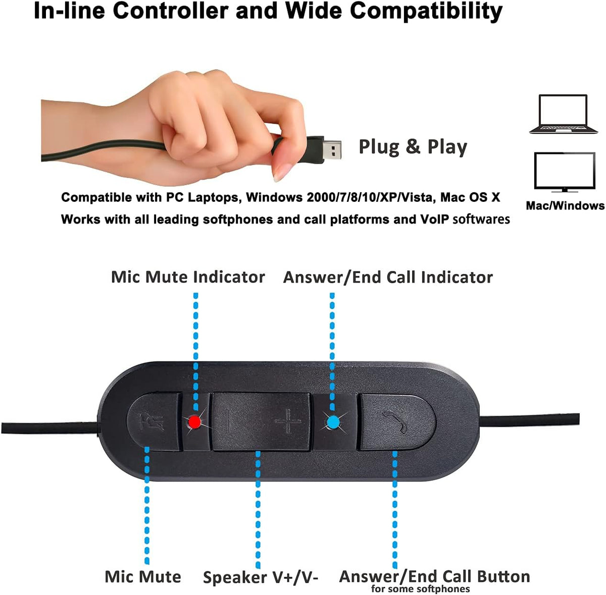 Gold USB Headset with Noise Cancelling Microphone G814