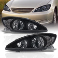 Black Housing Clear Lens Reflector Headlights Pair LH + RH F449056