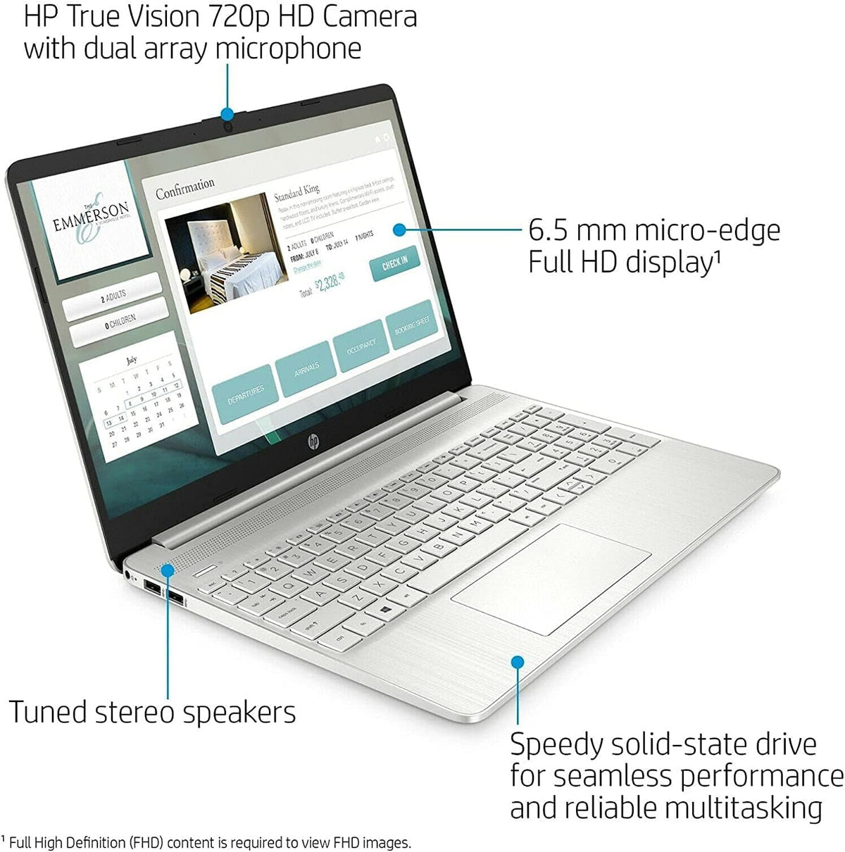15.6 inch Full HD Laptop, AMD Ryzen 5-5500, Radeon Graphics, Webcam, Windows 10 Home, Natural Silver, 8GB, 256GB SSD C235