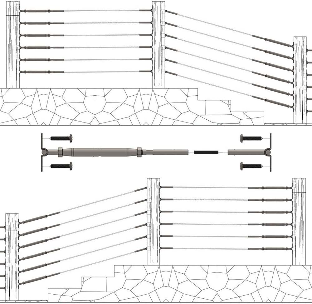 12 Pack T316 Stainless Steel Cable Railing Kits Q28092