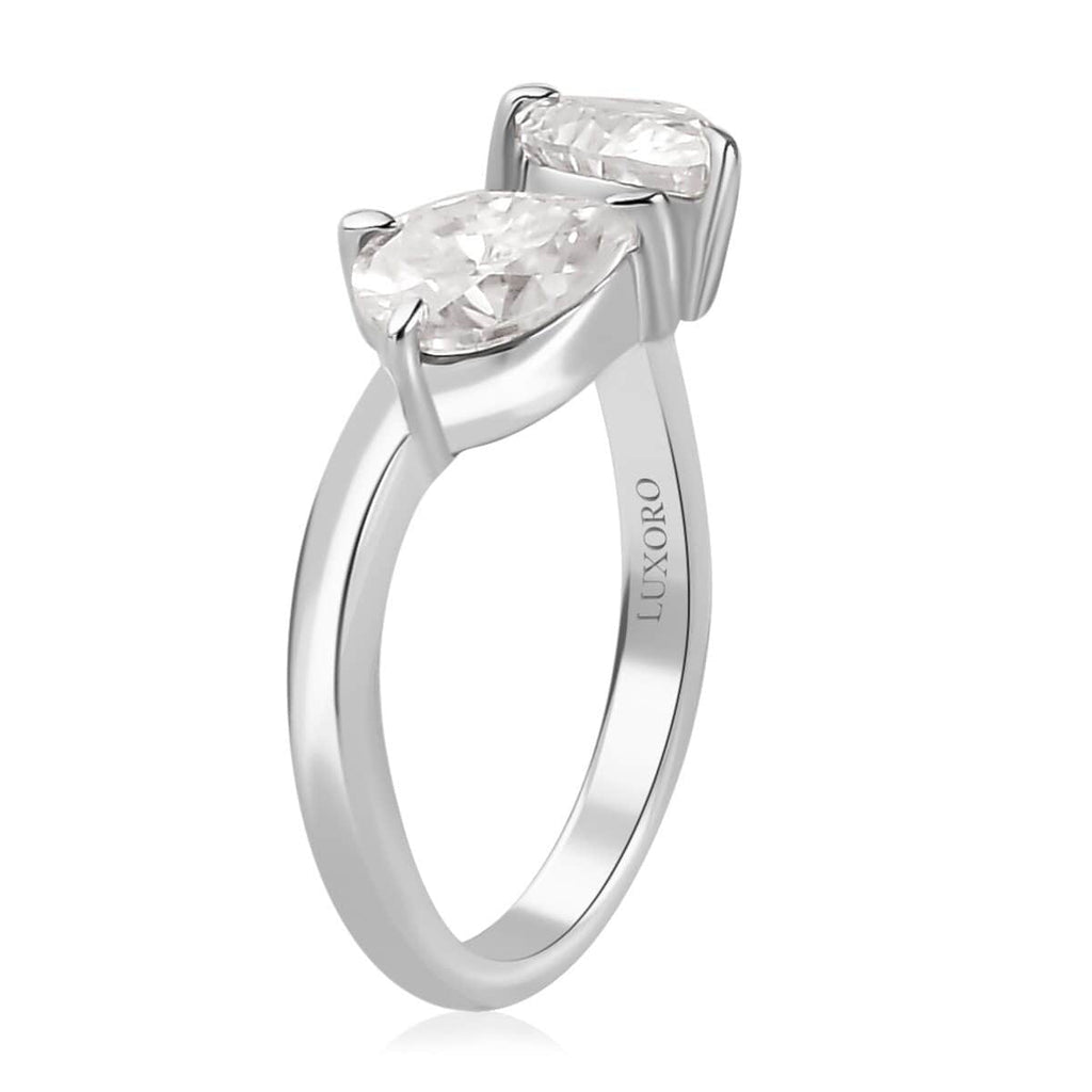 Moissanite Pear 10K White Gold Bypass Openable Tear Drop Ring Size 8 Ct 1.15 Y709398