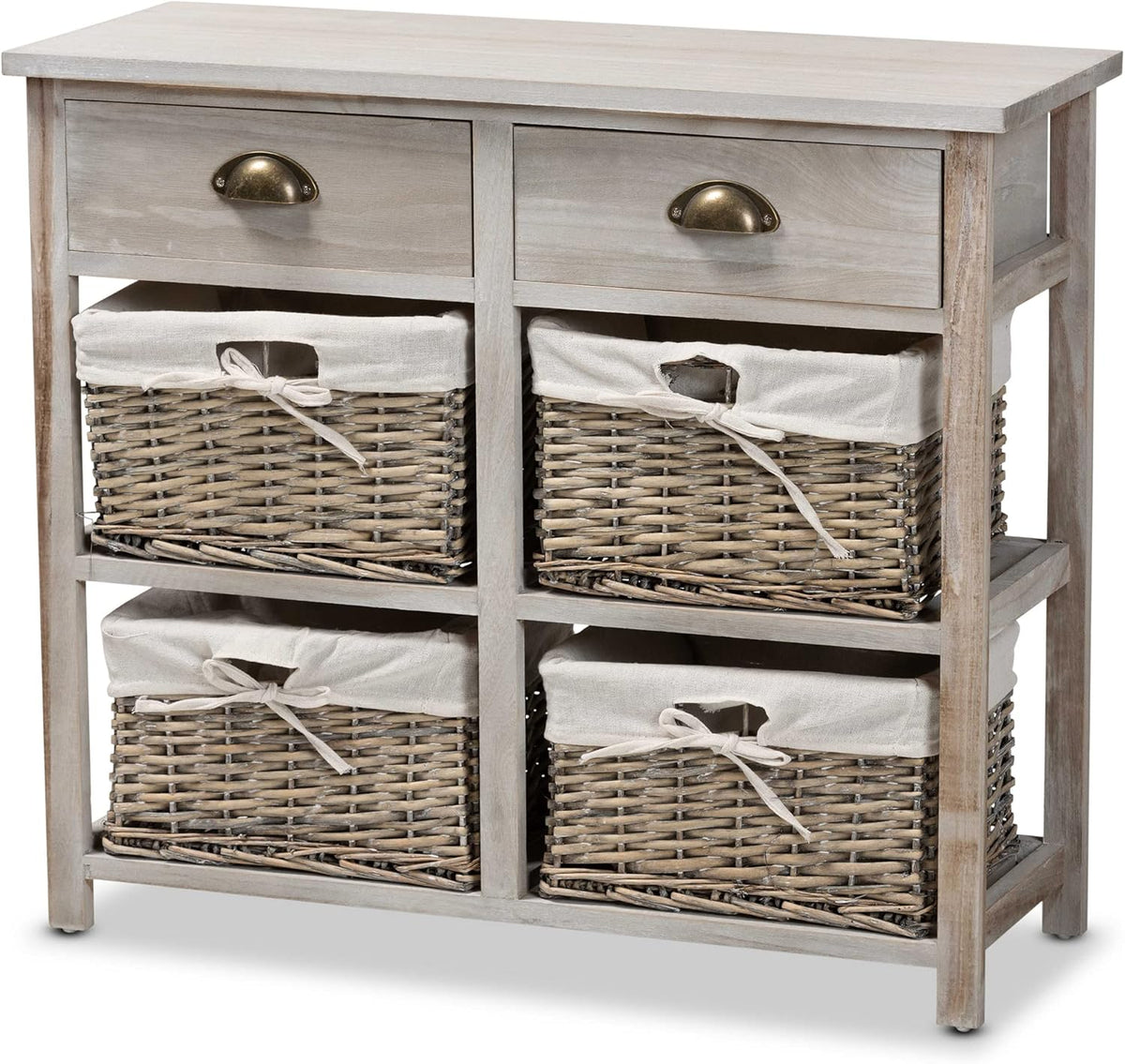 White/Grey Multipurpose Shelving and Cabinets B77206