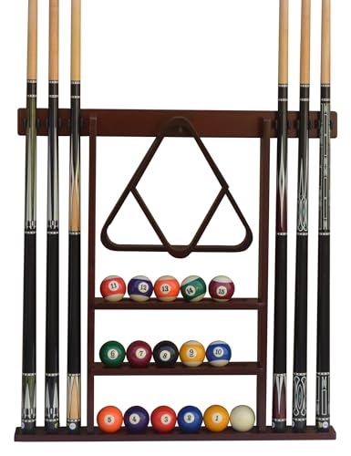 Wall Mount Cue Rack Solid Hardwood Q580759