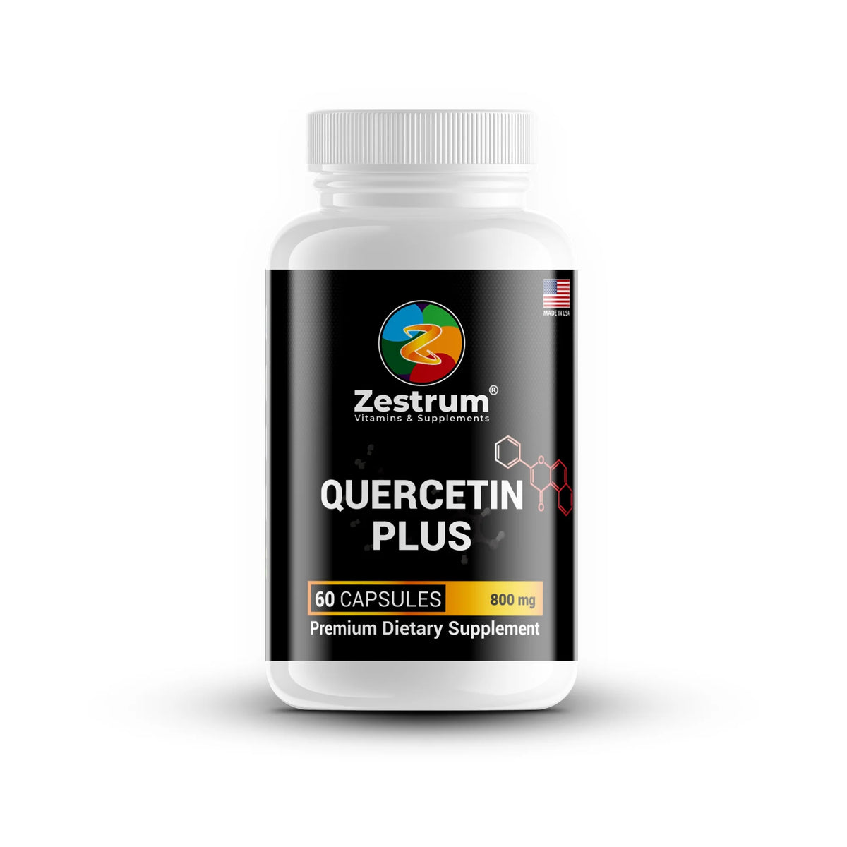 Zinc Quercetin Bromelain 60 Vegetarian Capsules 800 mg F3420