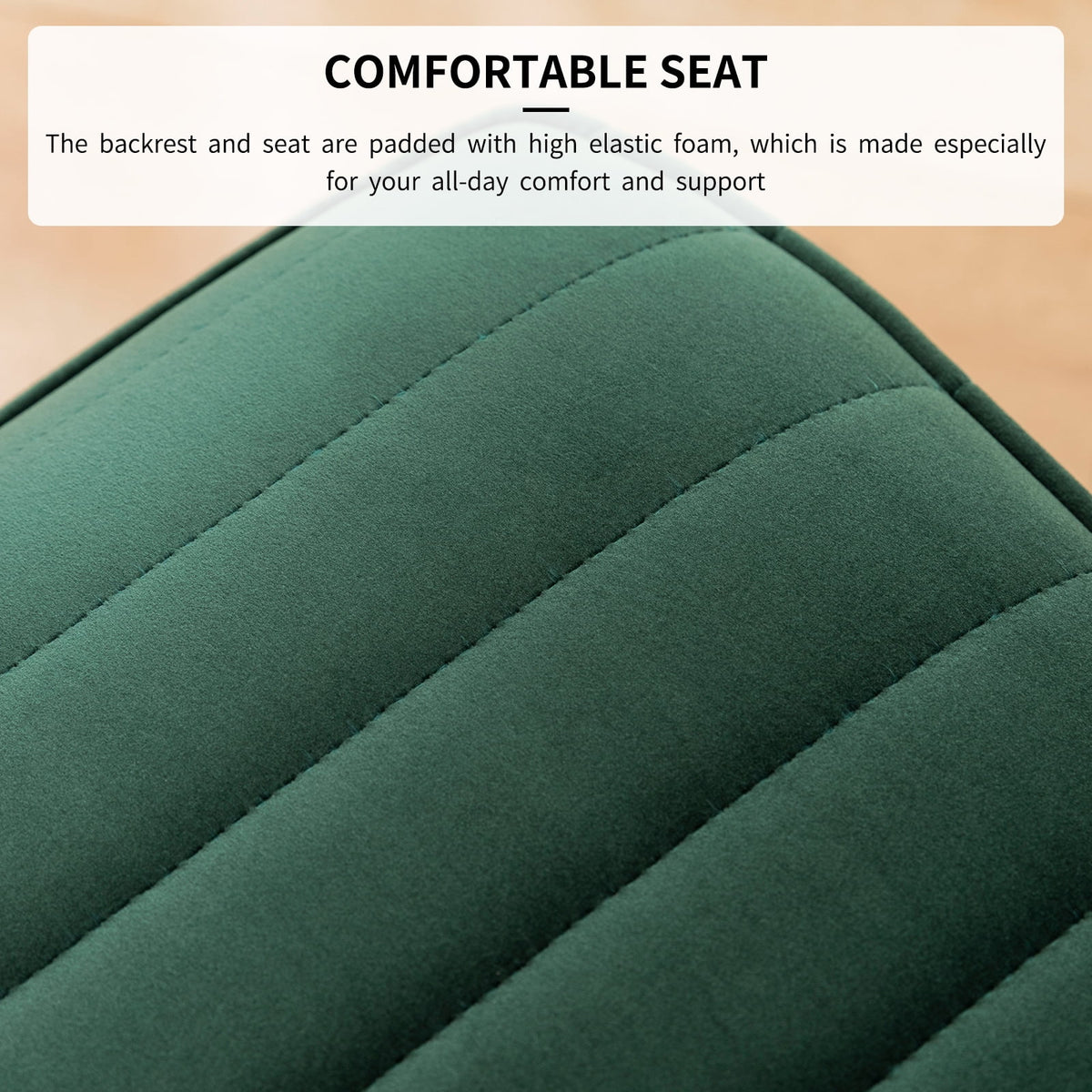 Dark Green Velvet Upholstered Swivel Office Chair U996