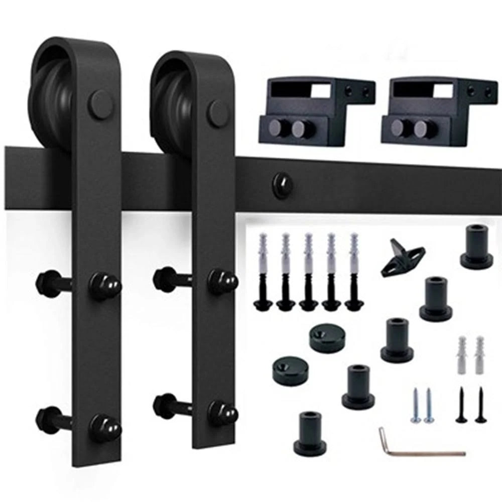 Paneled Wood Barn Door with Installation Hardware Kit L7850