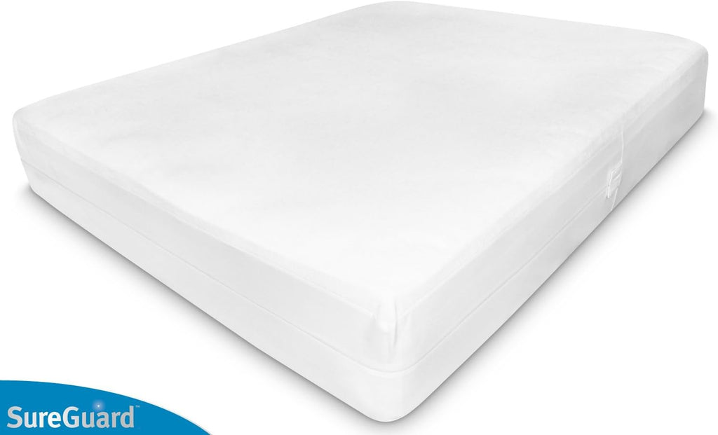 Twin Mattress Encasement, 100% Waterproof, Zippered Six-Sided Cover C78556
