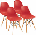 Red Plastic Dining Chair Set of 4 L9953
