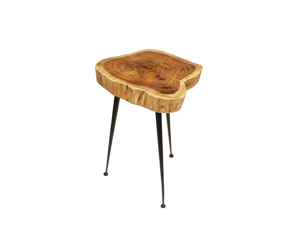 Live Edge Acacia Wood Stool/Side Table T1424