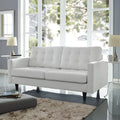 White Bonded Leather Loveseat Y6000