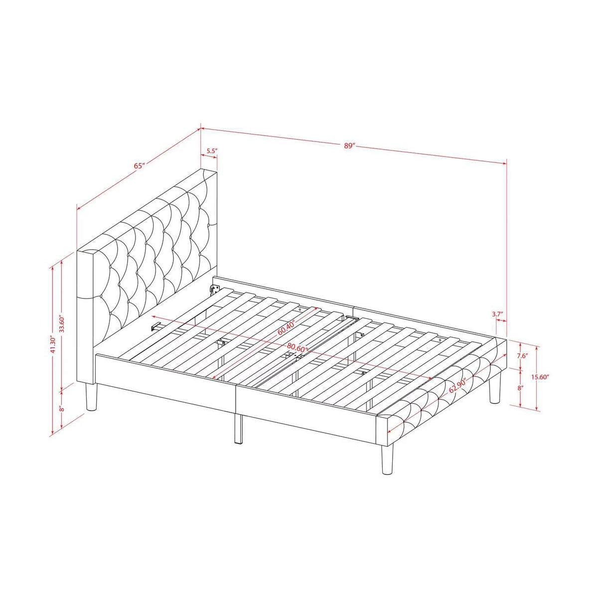 2-Piece Wood Queen Bedroom Set U919173