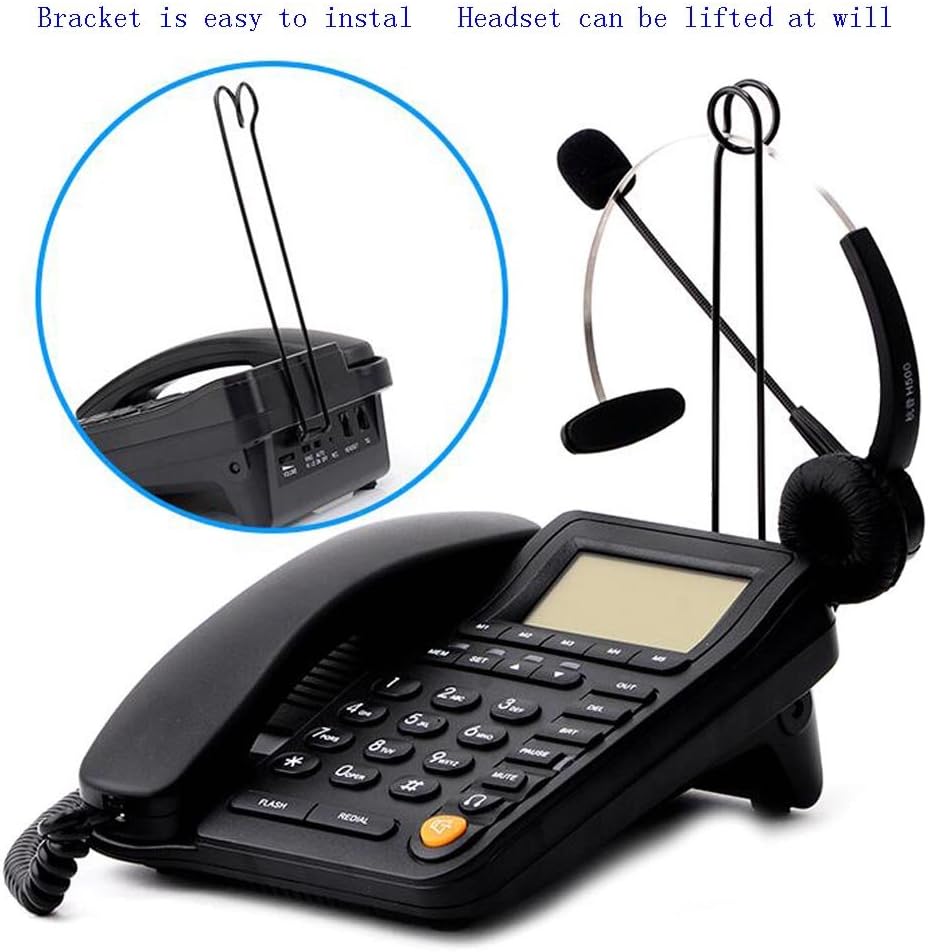 Call Center Corded Phone with Caller ID and Monaural Headset Z892
