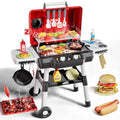 Kids BBQ Grill Playset with Wheels, Smoke Sound Light A47986