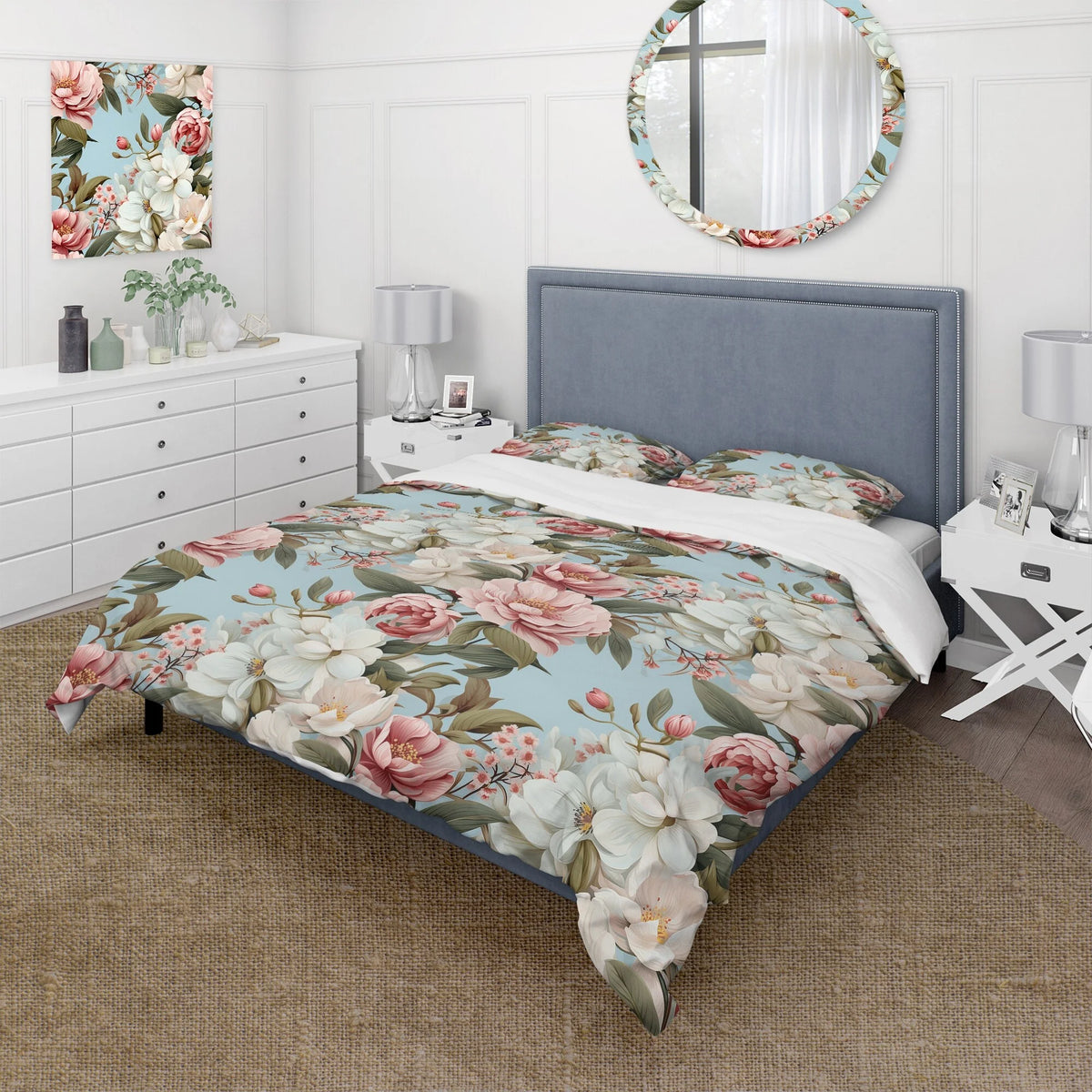 Floral Bedding Coverlet Set with 2 Shams O648549