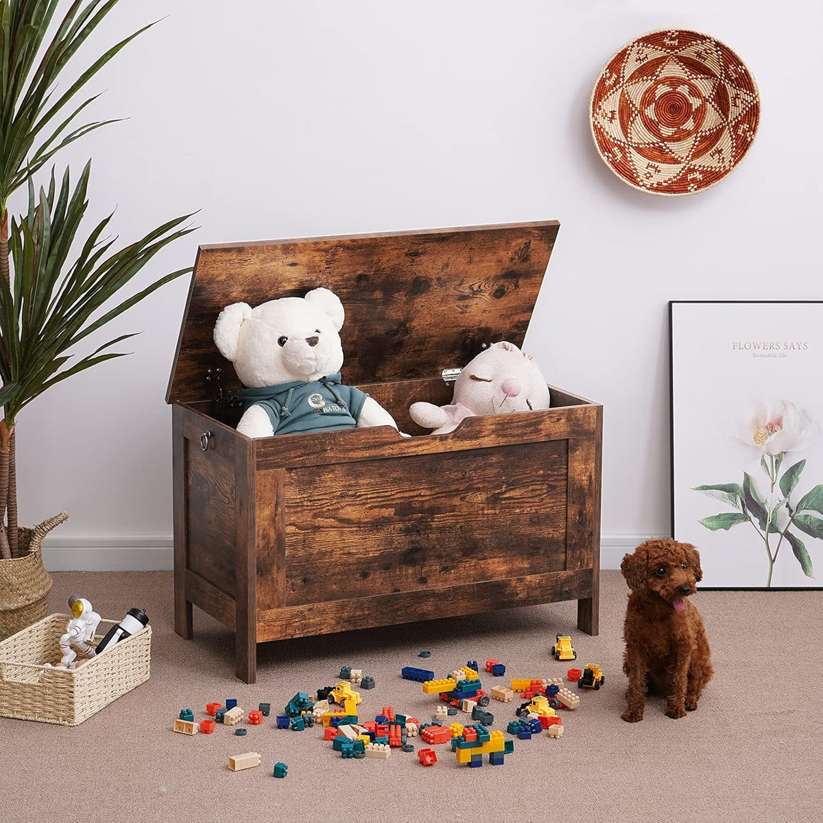 Rustic Brown Lift Top Storage Chest J521